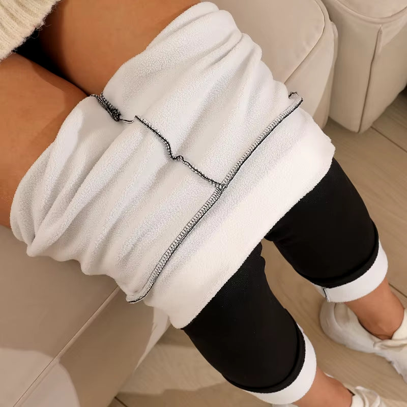 Women Lamb Fleece Leggings Seamless High Waist Thermal Winter Warm Legging Solid Lamb Fleece Casual Pants Female Streetwear